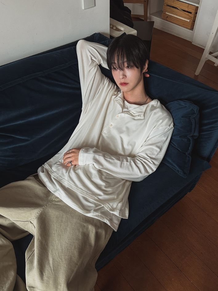 【Metanoia】🇰🇷韓製 亨利領假兩件長袖上衣 - 4