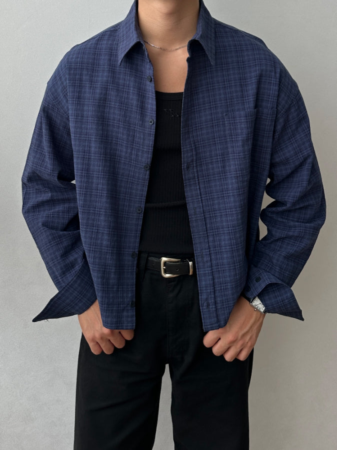 【Metanoia】🇰🇷韓製 短版格紋長袖襯衫 - 7