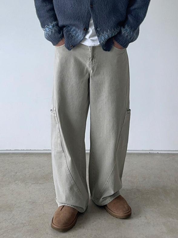 【Metanoia】韓國設計 弧形落地褲 - 1