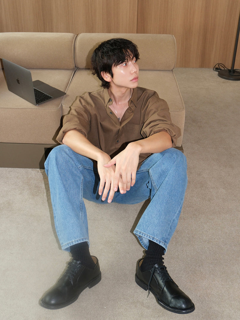 【Metanoia】🇰🇷韓製 短版麂皮長袖襯衫 - 3