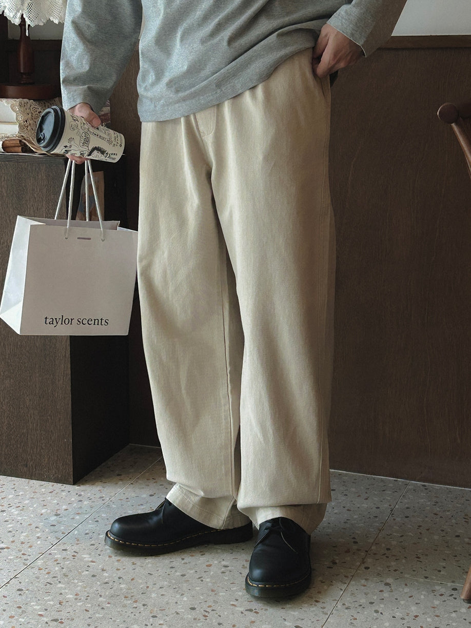 【Metanoia】韓國設計 鬆緊帶落地褲 - 1