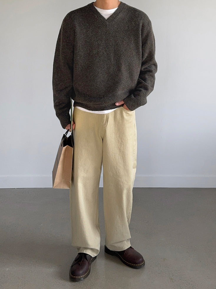 【Metanoia】韓國設計 5%混羊毛V型麻花針織衣 現貨 - 5