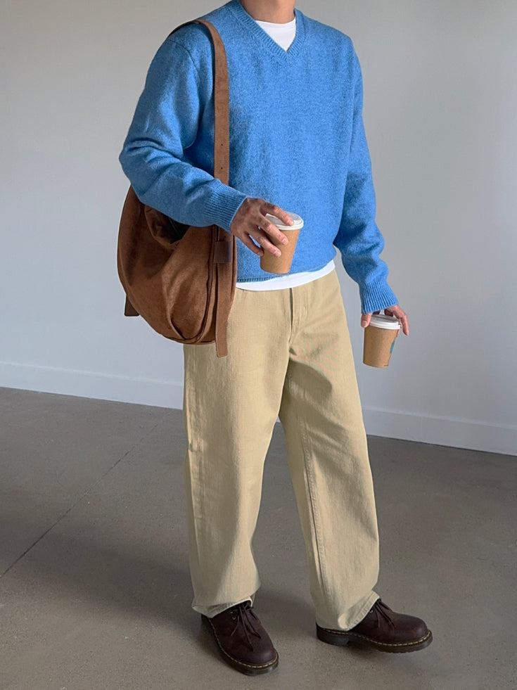 【Metanoia】韓國設計 5%混羊毛V型麻花針織衣 現貨 - 10