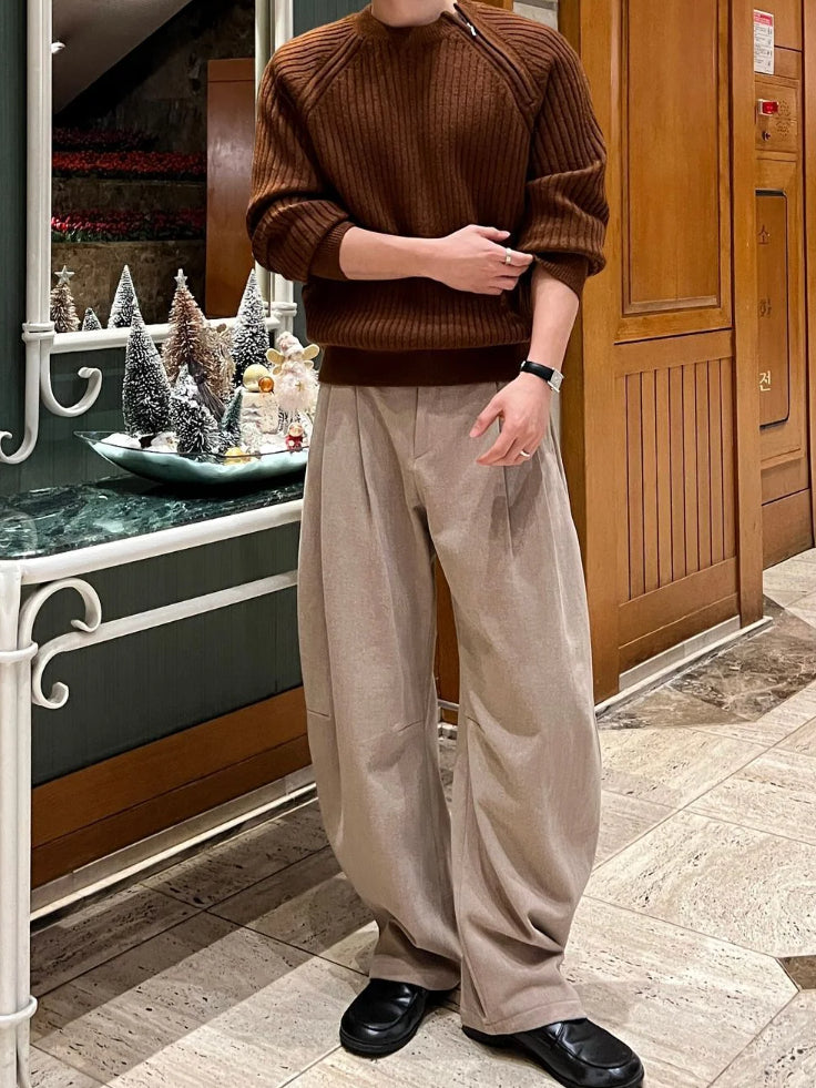 【Metanoia】韓製🇰🇷 卡其彎刀落地褲 - 3