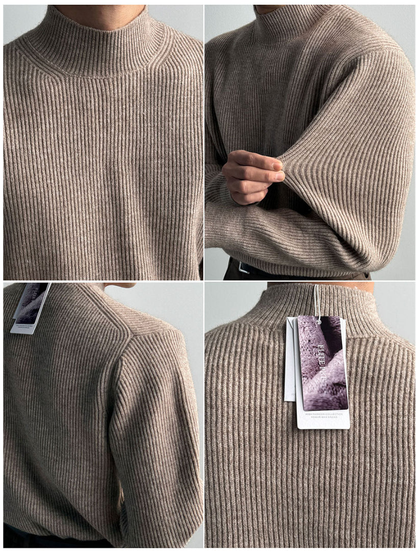 【Metanoia】韓國設計 螺紋半高領針織衣 - 9