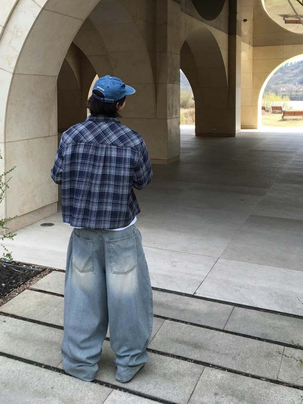 【Metanoia】🇰🇷韓製 亞麻短版格紋長袖襯衫 - 6