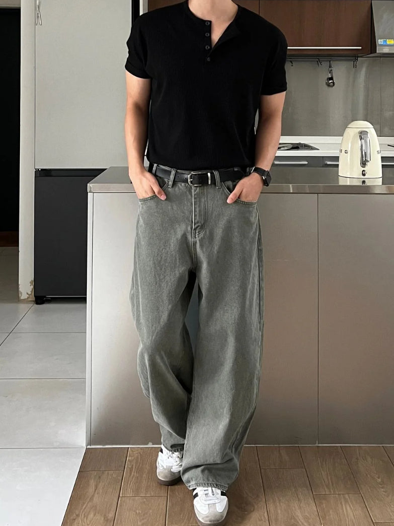 【Metanoia】🇰🇷韓製 彎刀牛仔落地褲 - 3