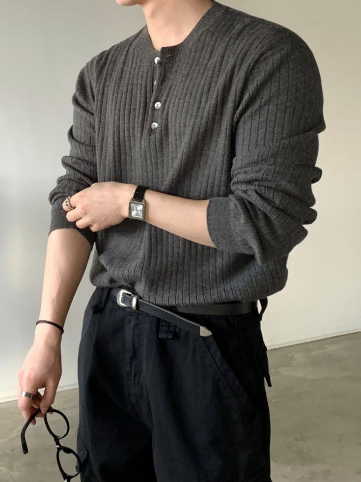 【Metanoia】韓國設計 亨利領麻花針織衣 - 8