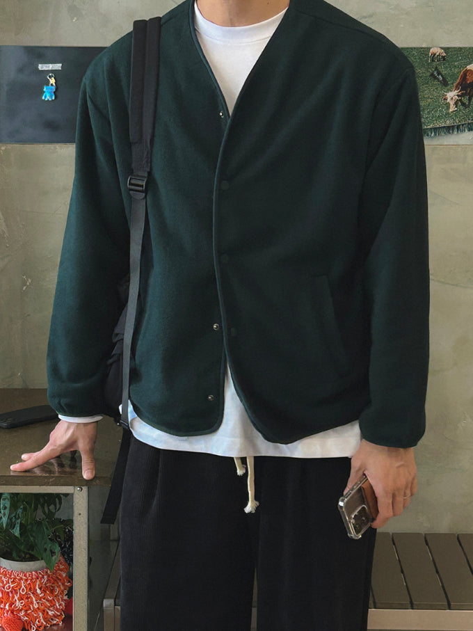 【Metanoia】韓國設計 刷毛開衫外套 - 4