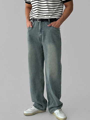 【Metanoia】韓國設計 水洗落地牛仔褲 - 1