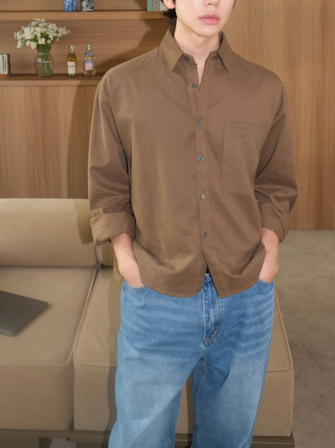 【Metanoia】🇰🇷韓製 短版麂皮長袖襯衫 - 4