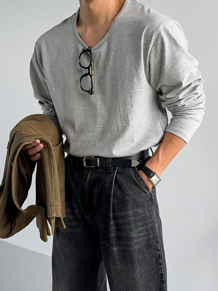 【Metanoia】🇰🇷韓製 U型長袖T恤上衣 - 1