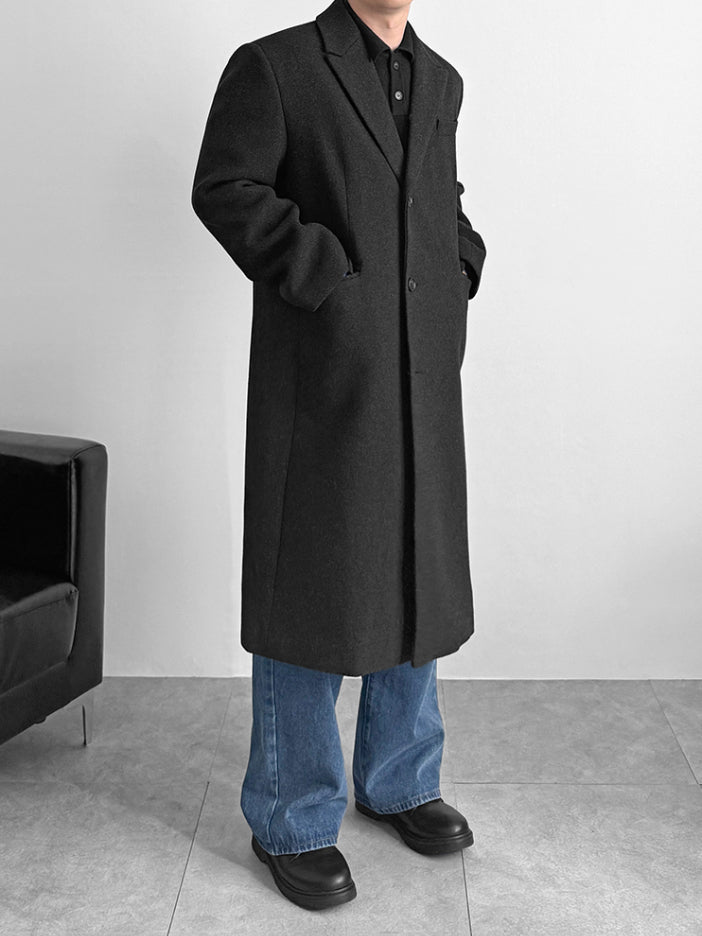 【Metanoia】韓國設計 70%羊毛翻領大衣 - 1
