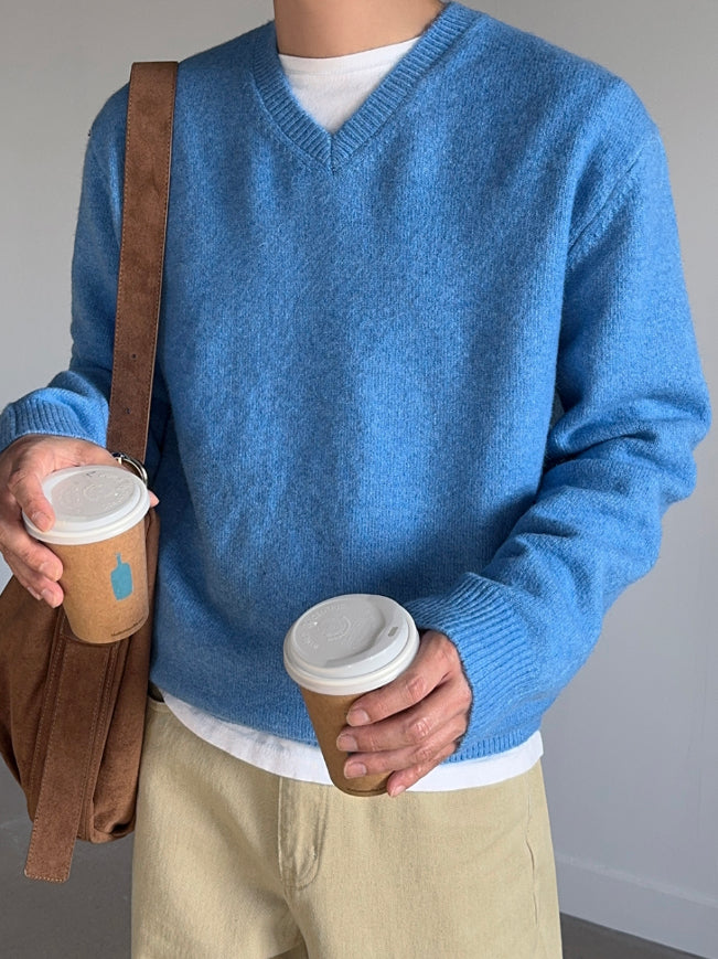 【Metanoia】韓國設計 5%混羊毛V型麻花針織衣 現貨 - 11