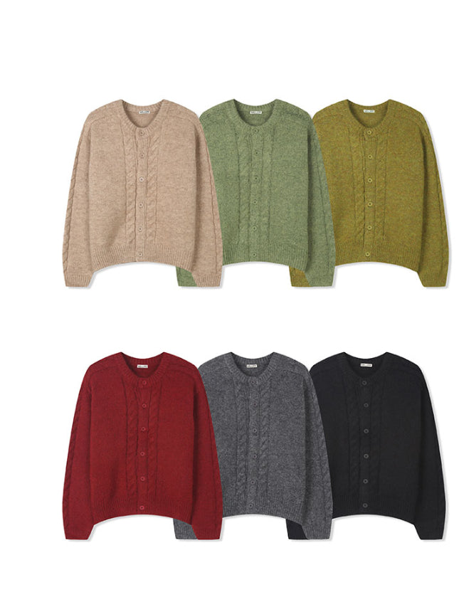 【Metanoia】韓國設計 開衫麻花針織外套 - 7