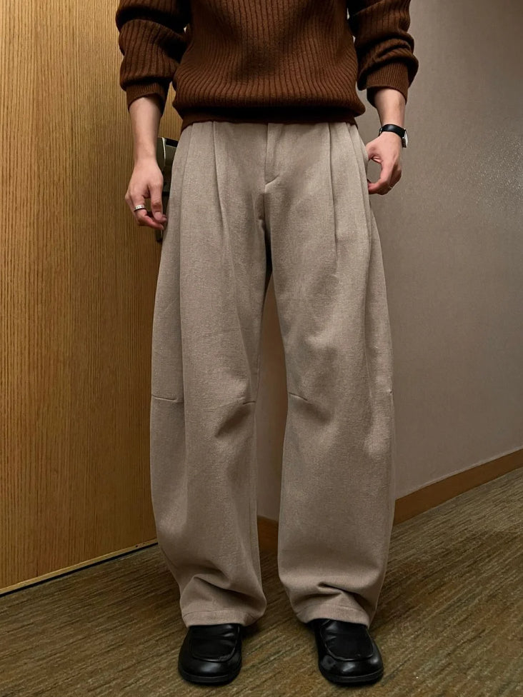 【Metanoia】韓製🇰🇷 卡其彎刀落地褲 - 1