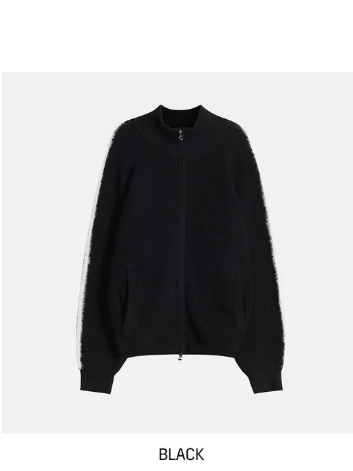 【Metanoia】韓國設計 高領拉鍊針織外套 - 8
