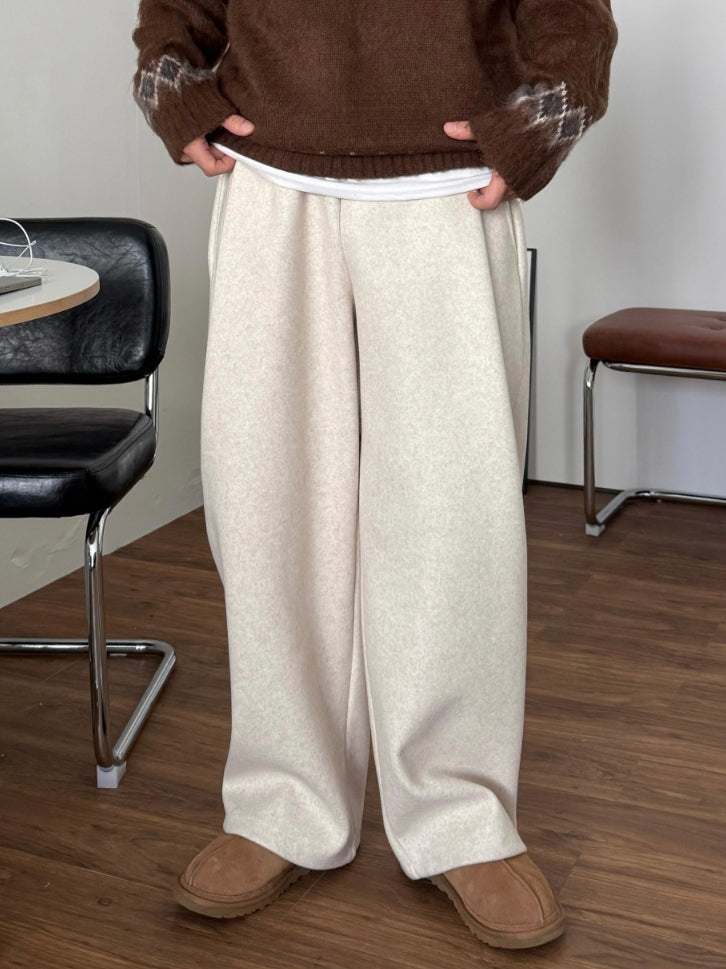 【Metanoia】韓國設計 抓絨落地褲 - 1