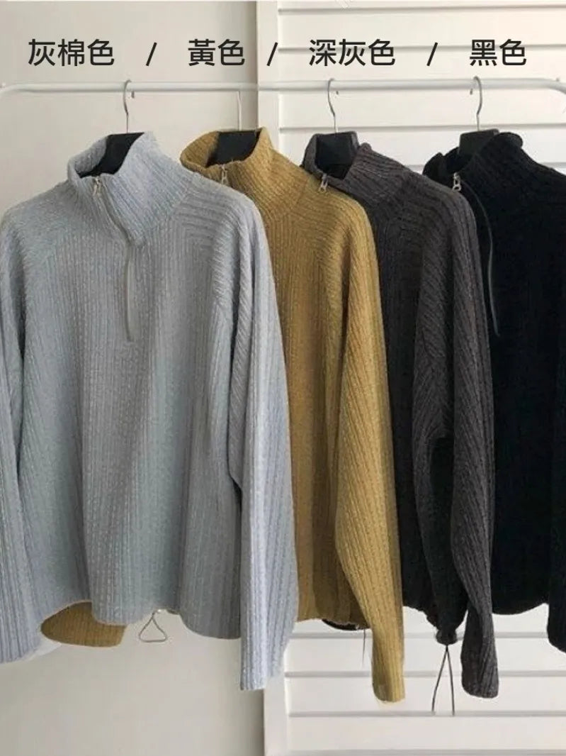 【Metanoia】🇰🇷韓製 螺紋半拉練長袖上衣 - 6