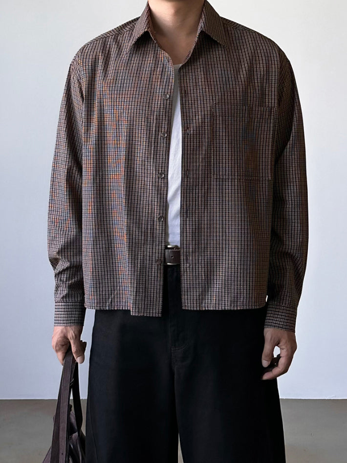 【Metanoia】🇰🇷韓製 格紋短版長袖襯衫 - 7