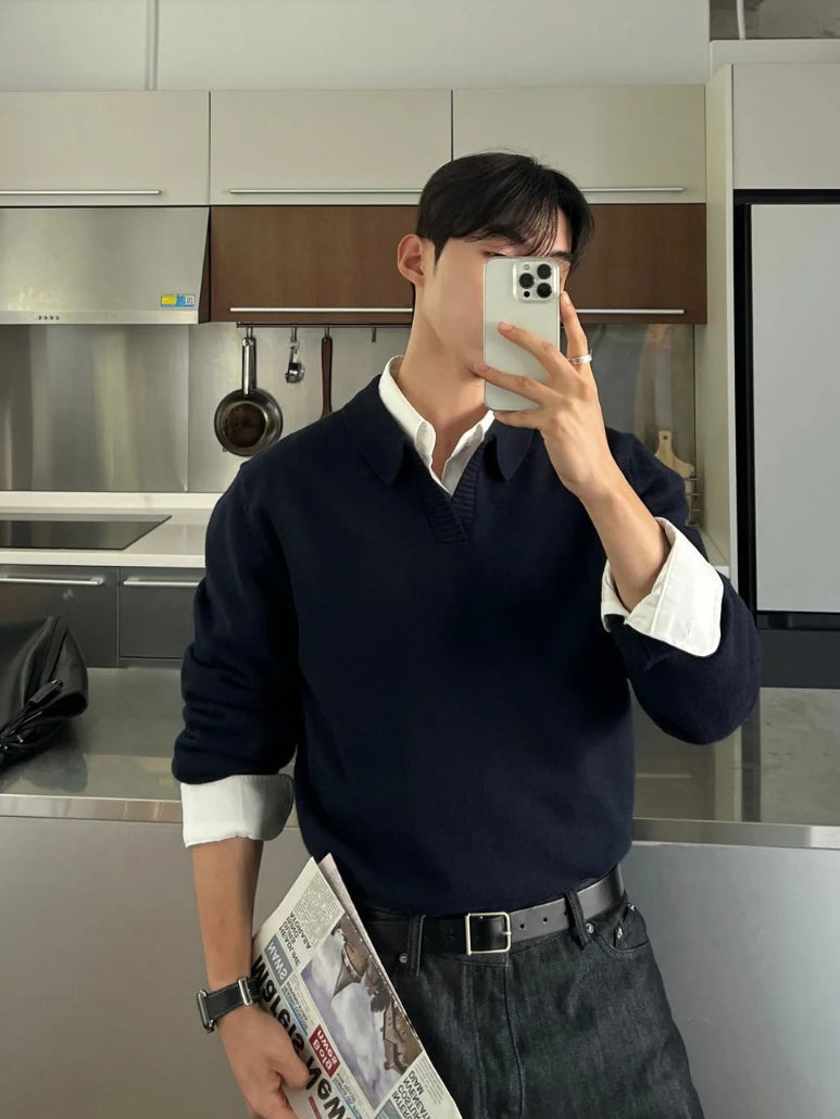 【Metanoia】韓國設計 v型長袖針織衣 - 5