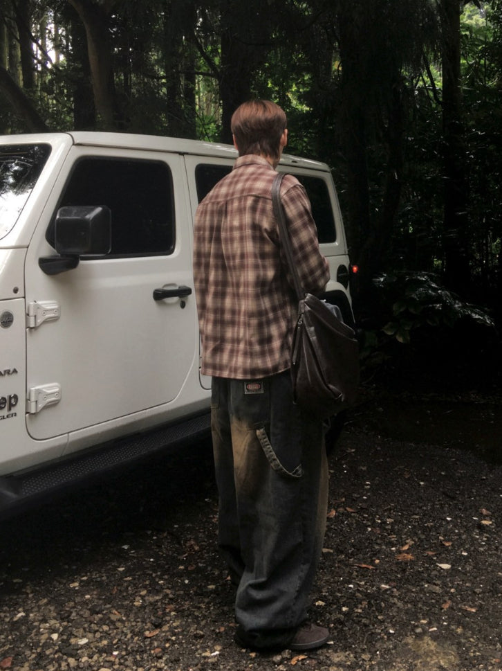 【Metanoia】韓國設計 刷色鬆緊帶落地牛仔褲 - 5