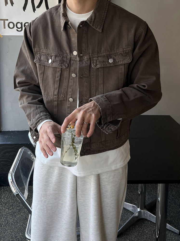 【Metanoia】韓國設計 短版牛仔外套 - 1