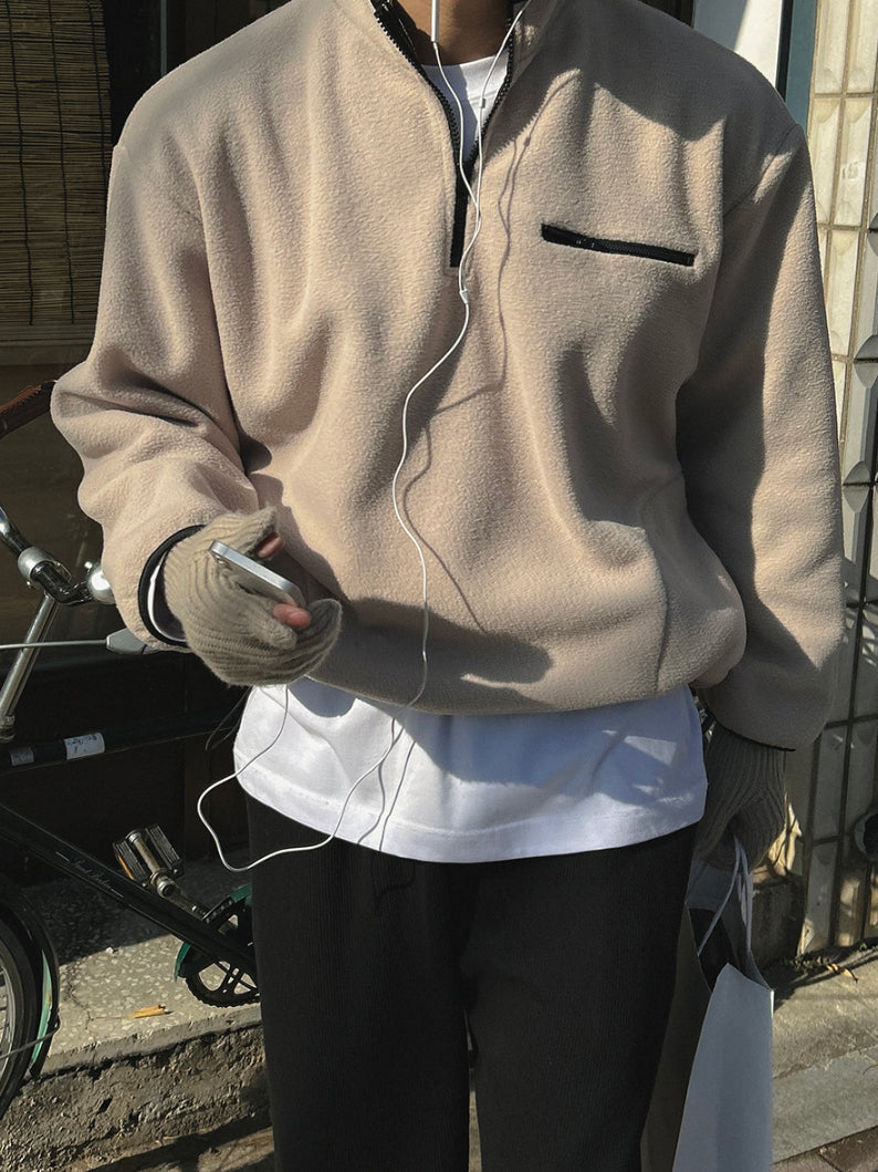 【Metanoia】🇰🇷韓製 抓絨半拉鍊長袖 - 2