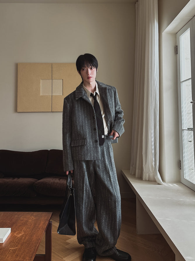 【Metanoia】🇰🇷韓製 寬鬆條紋落地褲 - 7