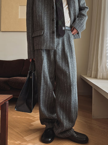 【Metanoia】🇰🇷韓製 寬鬆條紋落地褲 - 1