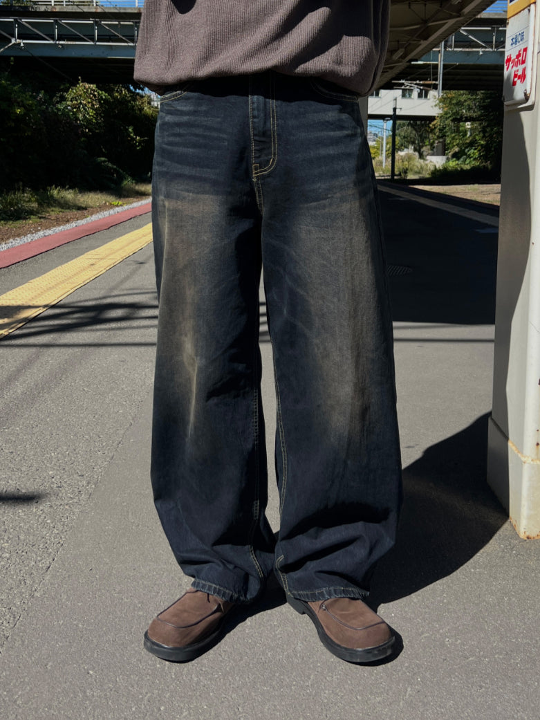 【Metanoia】🇰🇷韓製 刷色落地牛仔褲 - 1