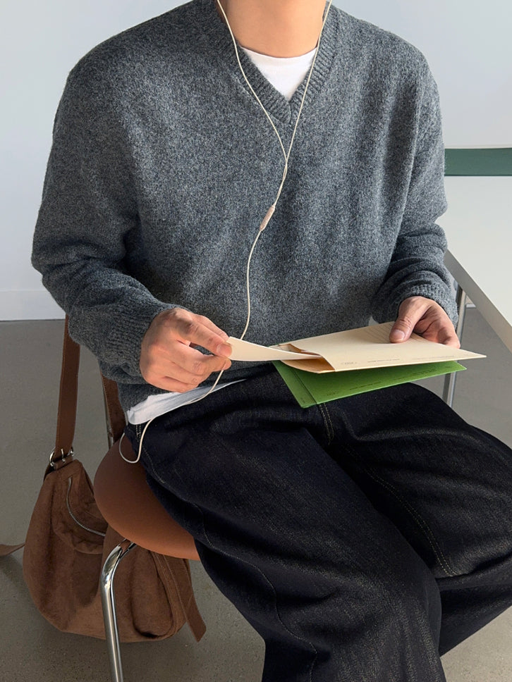 【Metanoia】韓國設計 5%混羊毛V型麻花針織衣 現貨 - 4