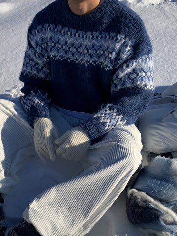 【Metanoia】韓國設計 9%羊毛短版北歐針織衣 - 1