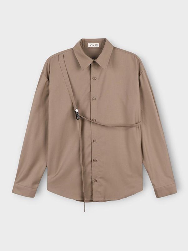 【Metanoia】🇰🇷韓製 設計款肩帶長袖襯衫 - 12