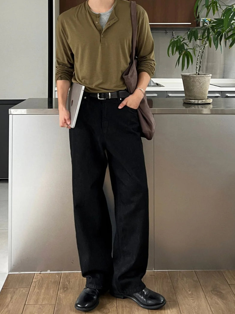 【Metanoia】🇰🇷韓製 假兩件亨利領長袖T恤 - 4