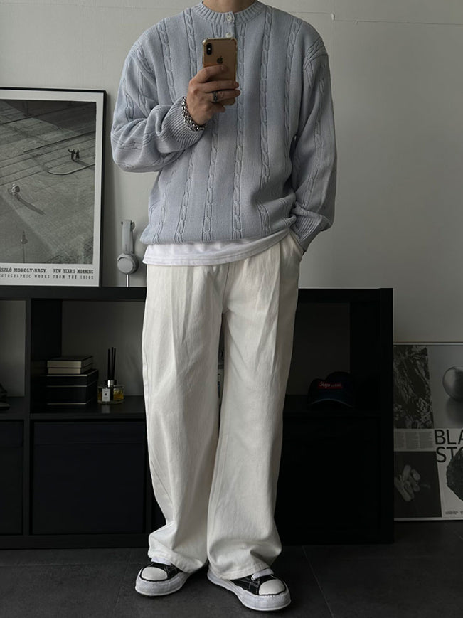 【Metanoia】🇰🇷韓製 亨利領麻花針織衣 - 3