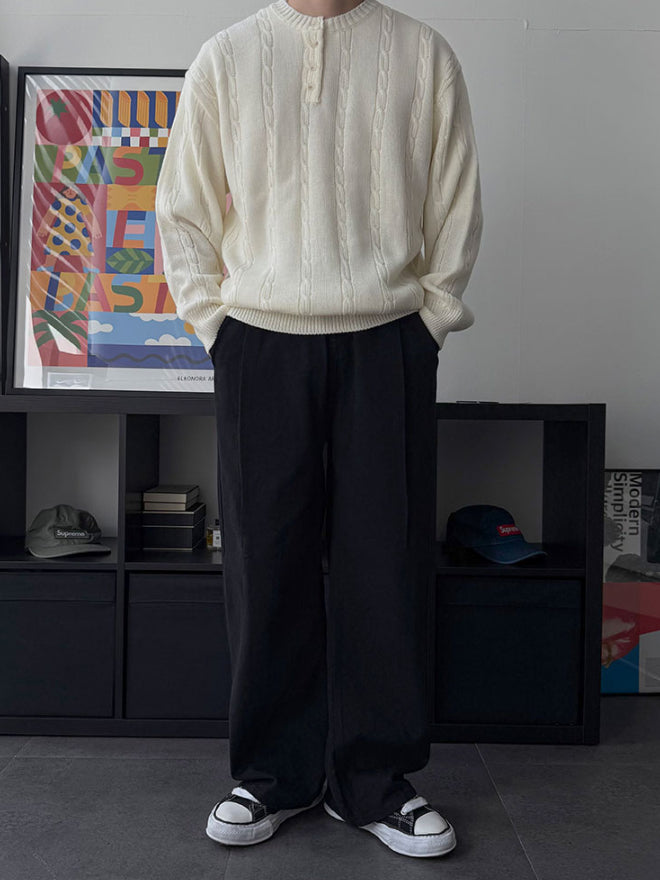 【Metanoia】🇰🇷韓製 亨利領麻花針織衣 - 7