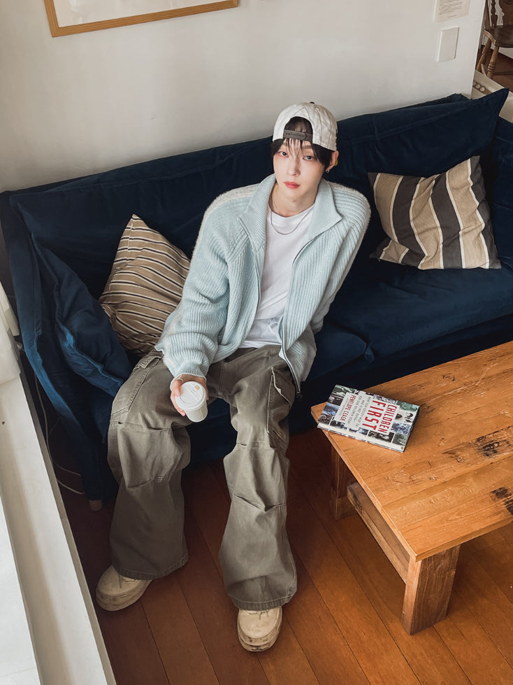 【Metanoia】韓國設計 高領拉鍊針織外套 - 7