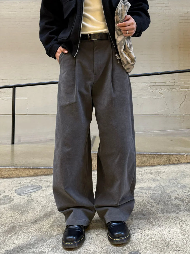 【Metanoia】韓製🇰🇷 卡其彎刀落地褲 - 2