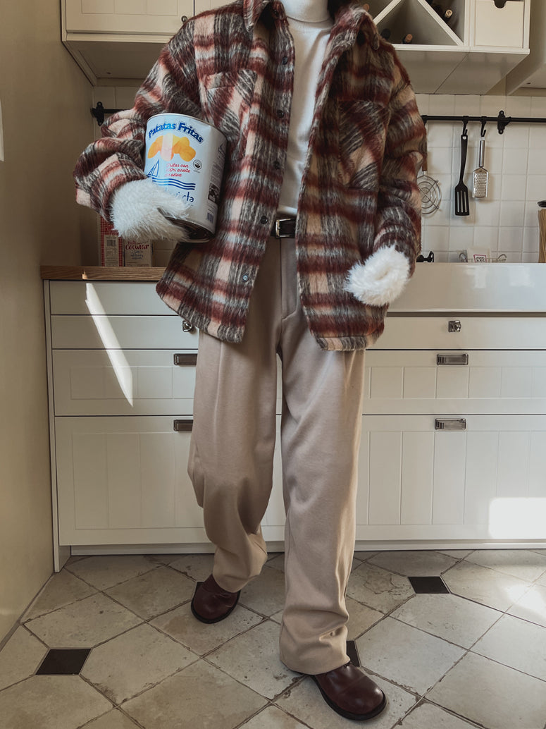 【Metanoia】🇰🇷韓製 毛絨格紋外套 - 3