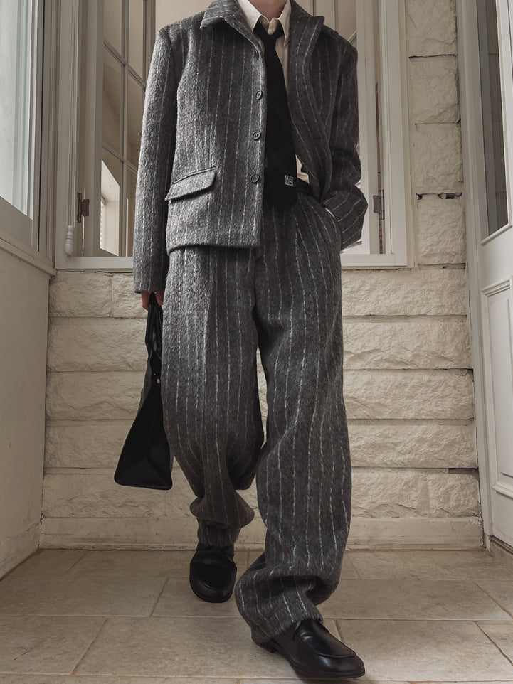 【Metanoia】🇰🇷韓製 寬鬆條紋落地褲 - 3