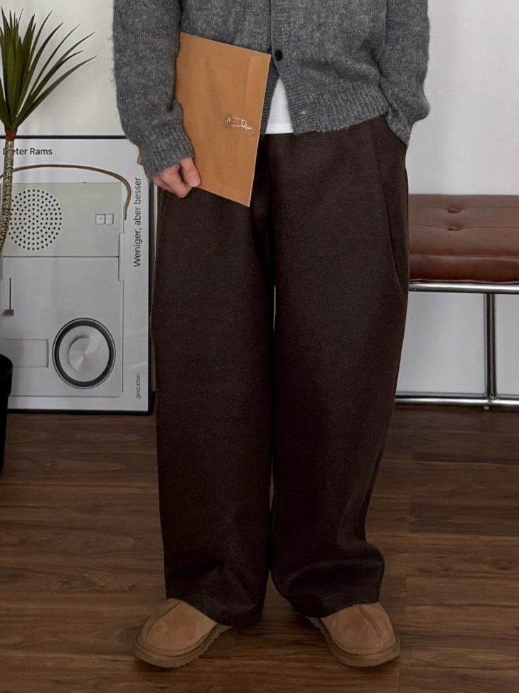 【Metanoia】韓國設計 抓絨落地褲 - 1