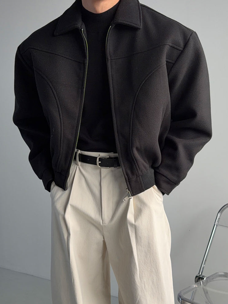 【Metanoia】韓國設計 短版翻領夾克外套 - 1