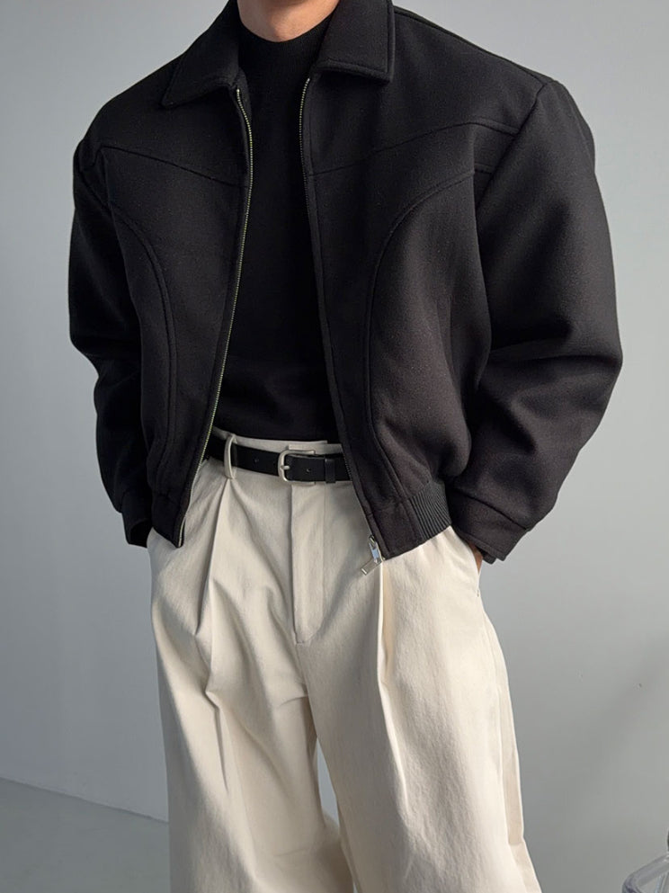 【Metanoia】韓國設計 短版翻領夾克外套 - 4