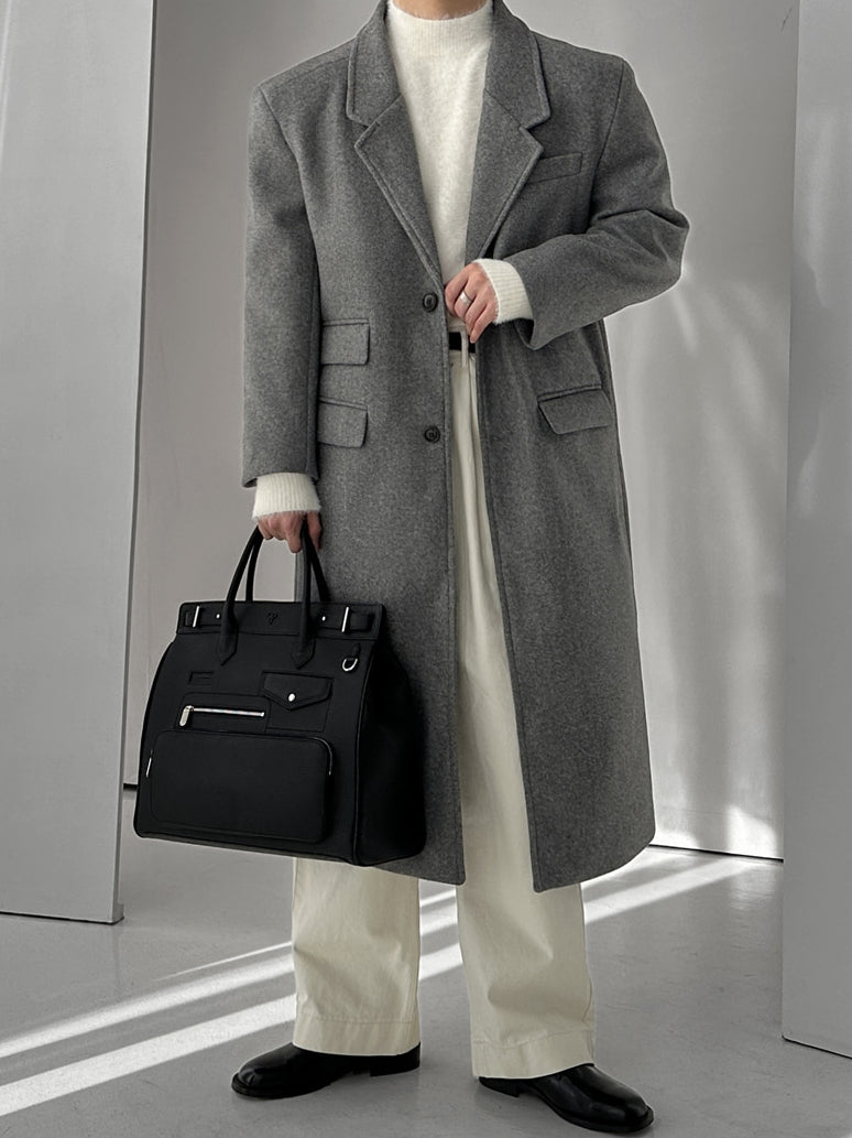 【Metanoia】🇰🇷韓製 20%羊毛翻領長版大衣 - 1