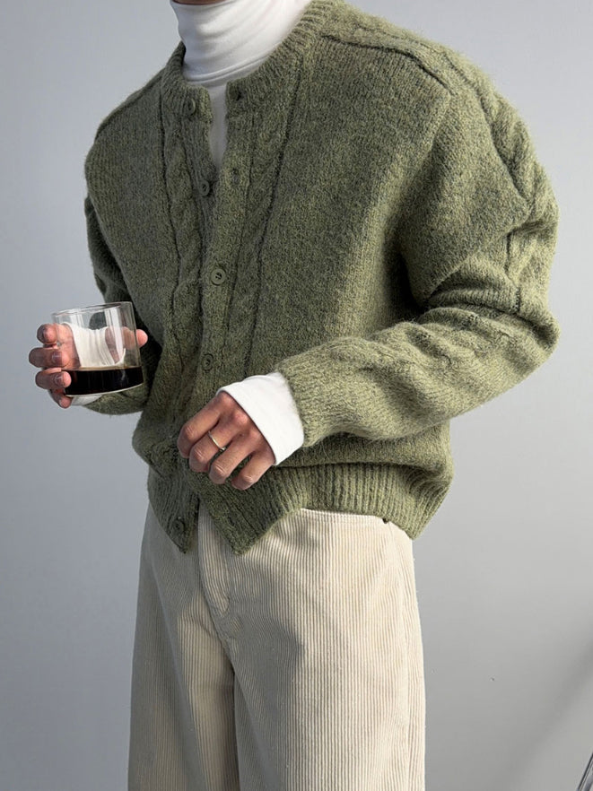 【Metanoia】韓國設計 開衫麻花針織外套 - 5