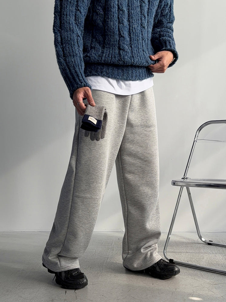 【Metanoia】韓國設計 休閒抓絨落地棉褲 - 1