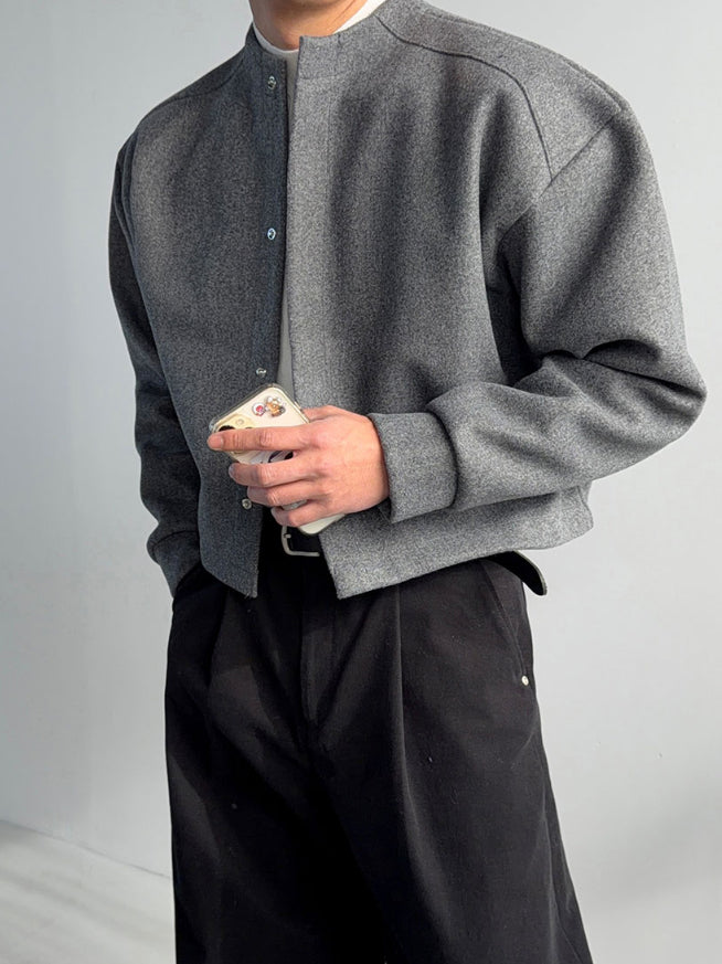 【Metanoia】韓國設計 短版肩線開衫外套 - 1