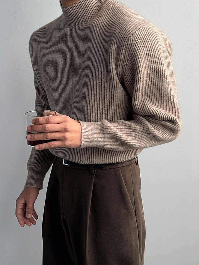 【Metanoia】韓國設計 螺紋半高領針織衣 - 11