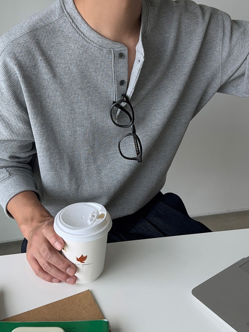 【Metanoia】🇰🇷韓製 華夫格螺紋長袖上衣 - 7